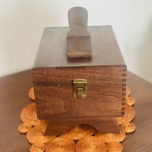 Vintage Shoe Shine Wooden Box with Vintage Clasp